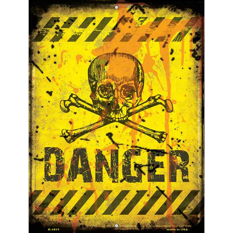 Danger with Skulls Parking Sign 9" x 12" (P)