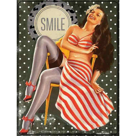 Girl On Chair Vintage Pinup Parking Sign 9" x 12" (P)