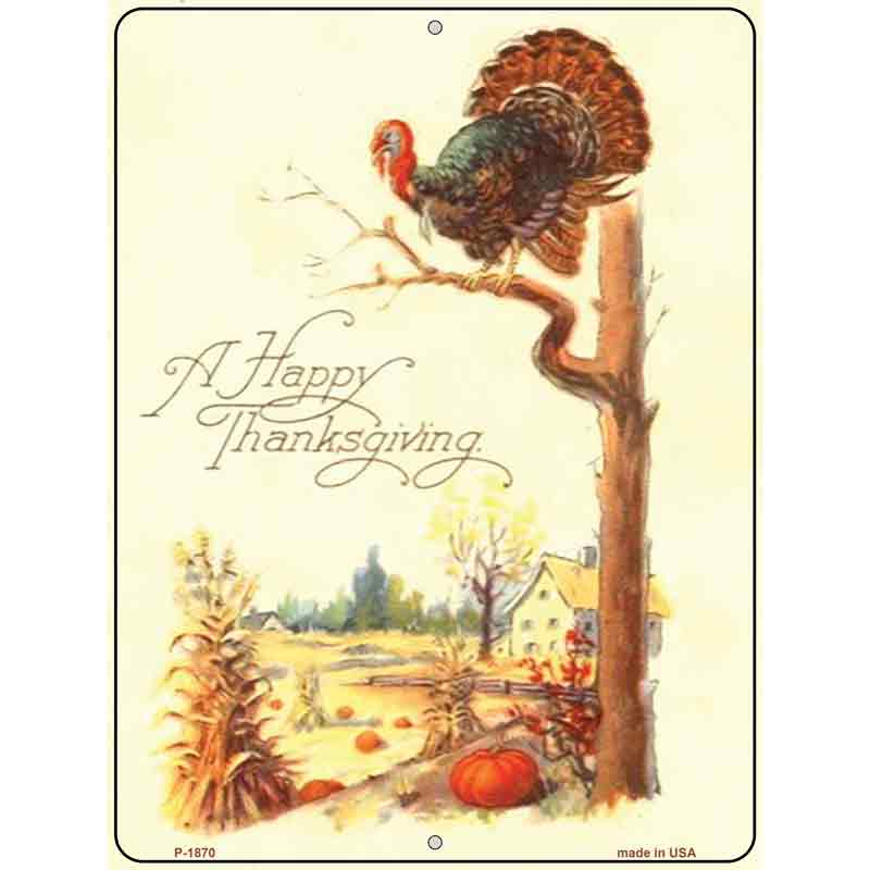 Happy Thanksgiving Vintage Poster Parking Sign 9" x 12" (P)