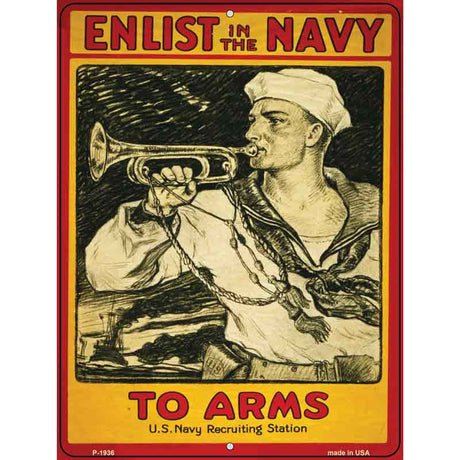 Enlist in the Navy Vintage Poster Parking Sign 9" x 12" (P)