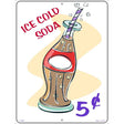 Ice Cold Soda Metal Novelty Parking Sign 9" x 12" (P)