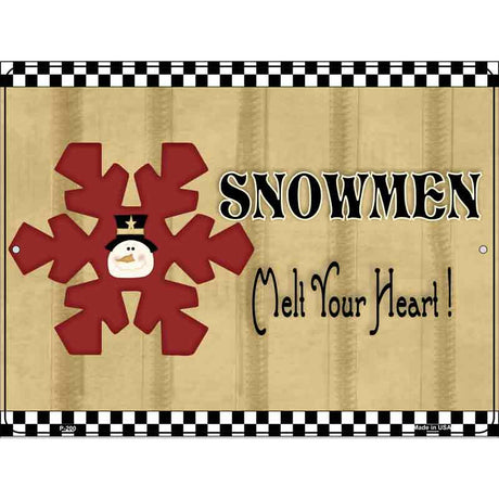 Snowflake Snowmen Metal Novelty Parking Sign 9" x 12" (P)