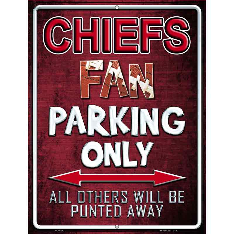 Chiefs Metal Novelty Parking Sign 9" x 12" (P)