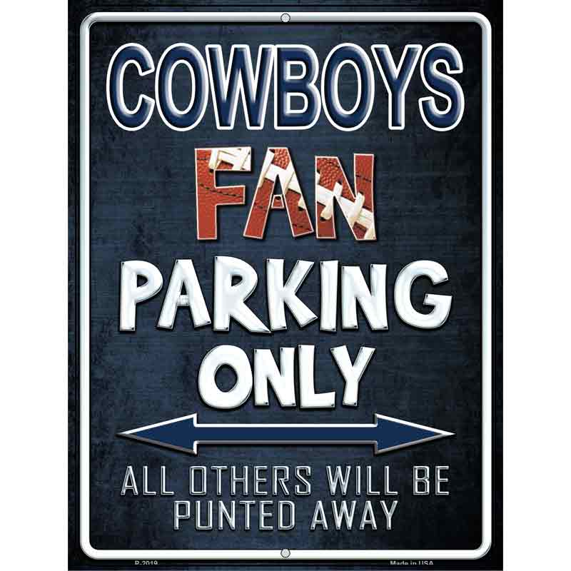 Cowboys Metal Novelty Parking Sign 9" x 12" (P)