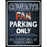 Cowboys Metal Novelty Parking Sign 9" x 12" (P)