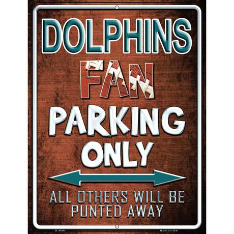 Dolphins Metal Novelty Parking Sign 9" x 12" (P)