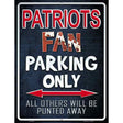 Patriots Metal Novelty Parking Sign 9" x 12" (P)