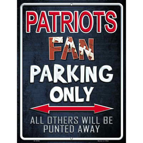 Patriots Metal Novelty Parking Sign 9" x 12" (P)