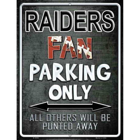 Raiders Metal Novelty Parking Sign 9" x 12" (P)