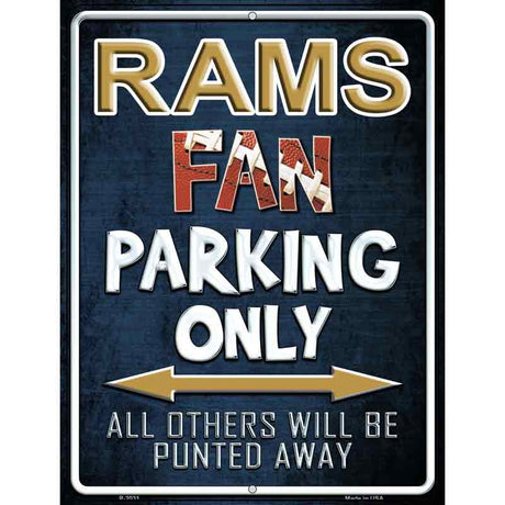 Rams Metal Novelty Parking Sign 9" x 12" (P)