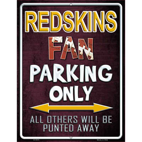 Redskins Metal Novelty Parking Sign 9" x 12" (P)