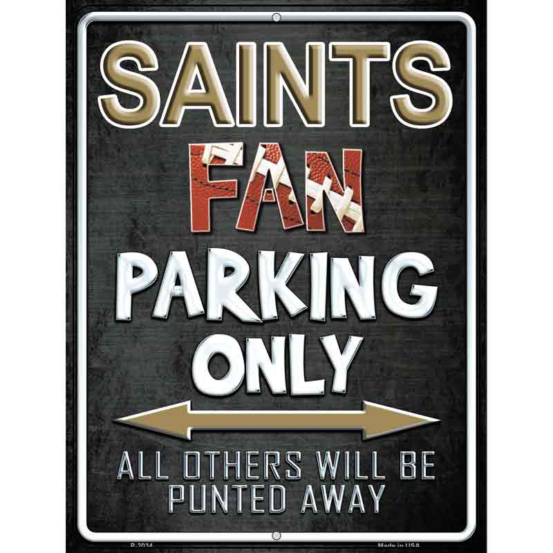 Saints Metal Novelty Parking Sign 9" x 12" (P)