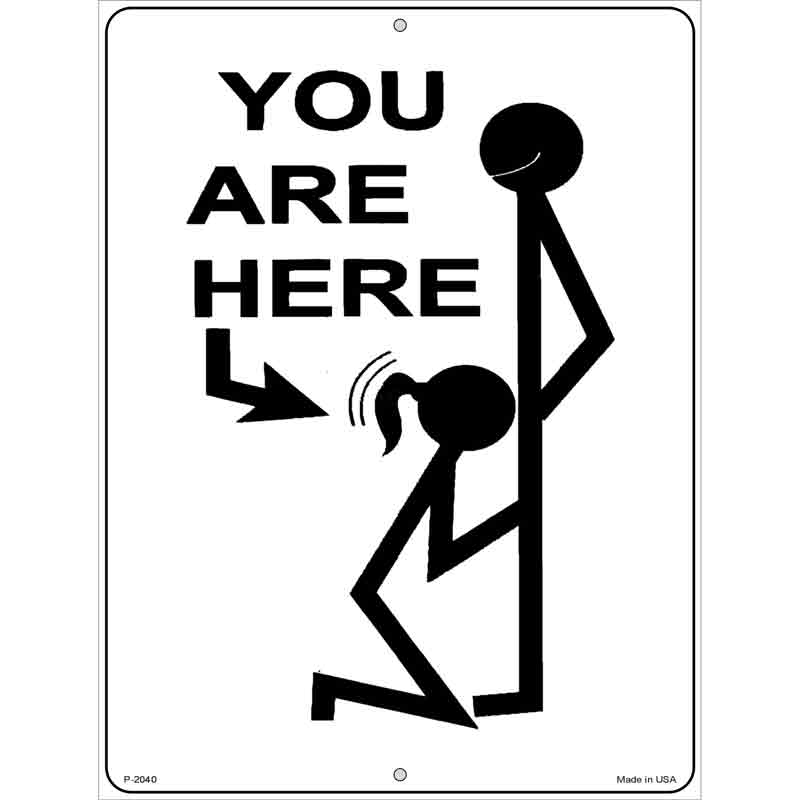 You Are Here Metal Novelty Parking Sign 9" x 12" (P)