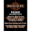 Man Wanted Metal Novelty Parking Sign 9" x 12" (P)