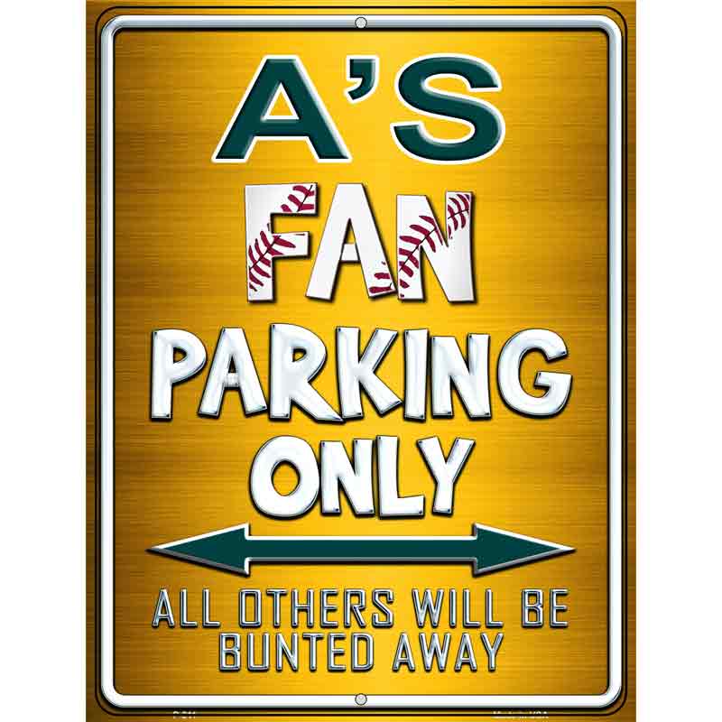 Athletics Metal Novelty Parking Sign 9" x 12" (P)