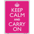 Keep Calm And Carry On Metal Novelty Parking Sign 9" x 12" (P)