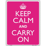 Keep Calm And Carry On Metal Novelty Parking Sign 9" x 12" (P)