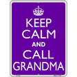 Keep Calm And Call Grandma Metal Novelty Parking Sign 9" x 12" (P)