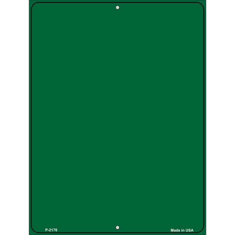 Solid Green Metal Novelty Parking Sign 9" x 12" (P)