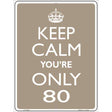 Keep Calm Youre Only 80 Metal Novelty Parking Sign 9" x 12" (P)