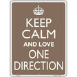 Keep Calm Love One Direction Metal Novelty Parking Sign 9" x 12" (P)