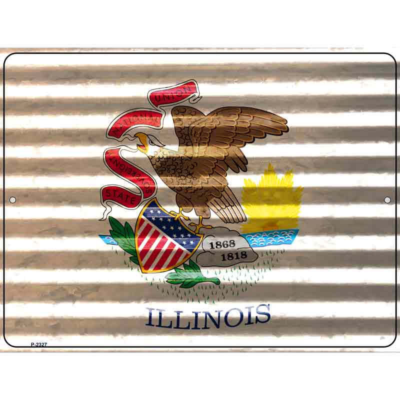 Illinois Flag Novelty Parking Sign 9" x 12" (P)