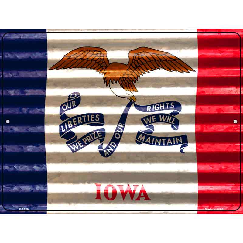 Iowa Flag Novelty Parking Sign 9" x 12" (P)