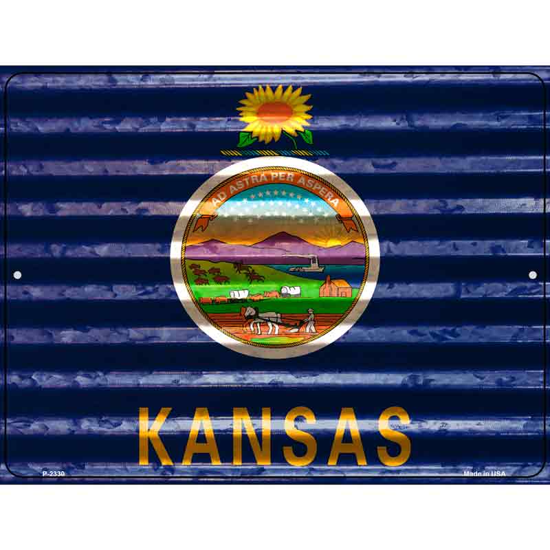 Kansas Flag Novelty Parking Sign 9" x 12" (P)