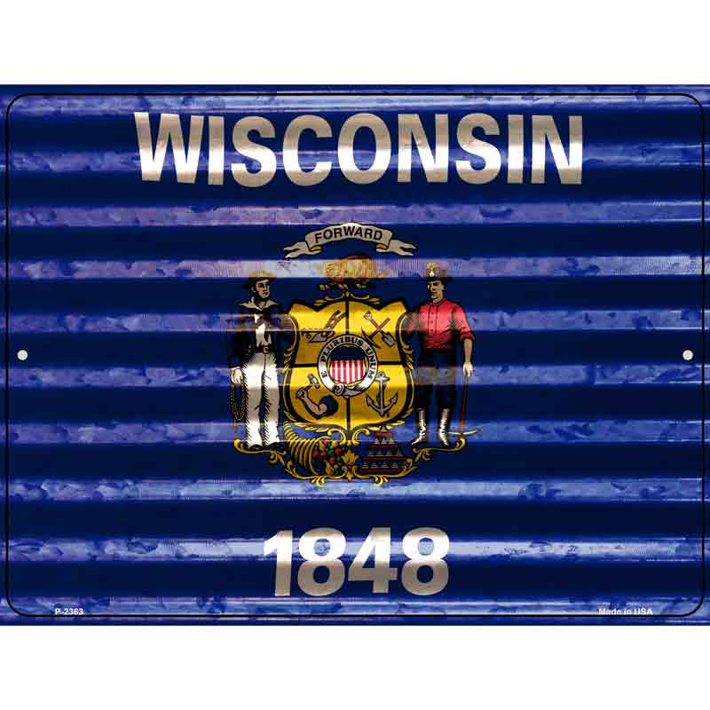 Wisconsin Flag Novelty Parking Sign 9" x 12" (P)