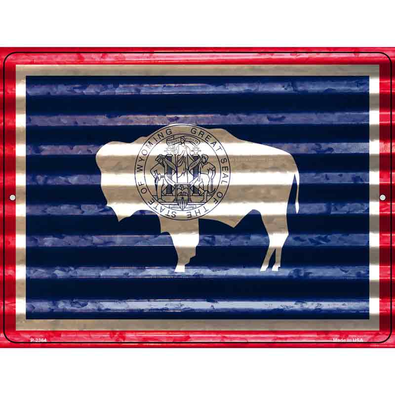 Wyoming Flag Novelty Parking Sign 9" x 12" (P)