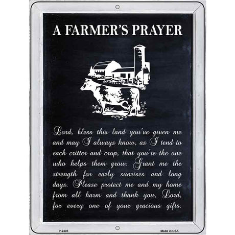 A Farmers Prayer Novelty Metal Parking Sign 9" x 12" (P)