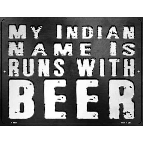 My Indian Name Novelty Metal Parking Sign 9" x 12" (P)