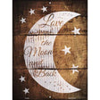 The Moon and Back Wood Novelty Metal Parking Sign 9" x 12" (P)