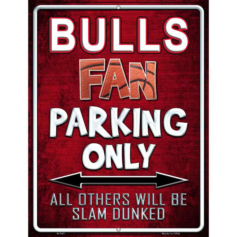 Bulls Metal Novelty Parking Sign 9" x 12" (P)