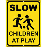 Slow Childen At Play Novelty Metal Parking Sign 9" x 12" (P)