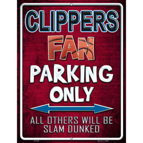 Clippers Metal Novelty Parking Sign 9" x 12" (P)