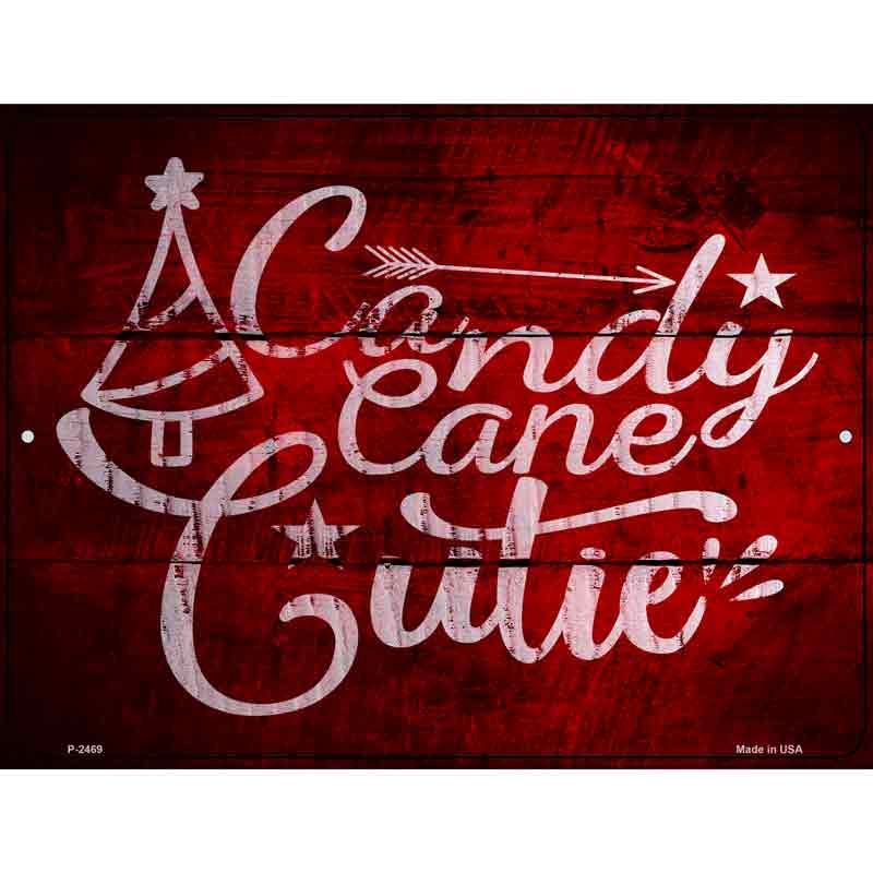 Candy Cane Cutie Novelty Metal Parking Sign 9" x 12" (P)