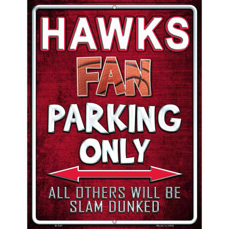 Hawks Metal Novelty Parking Sign 9" x 12" (P)