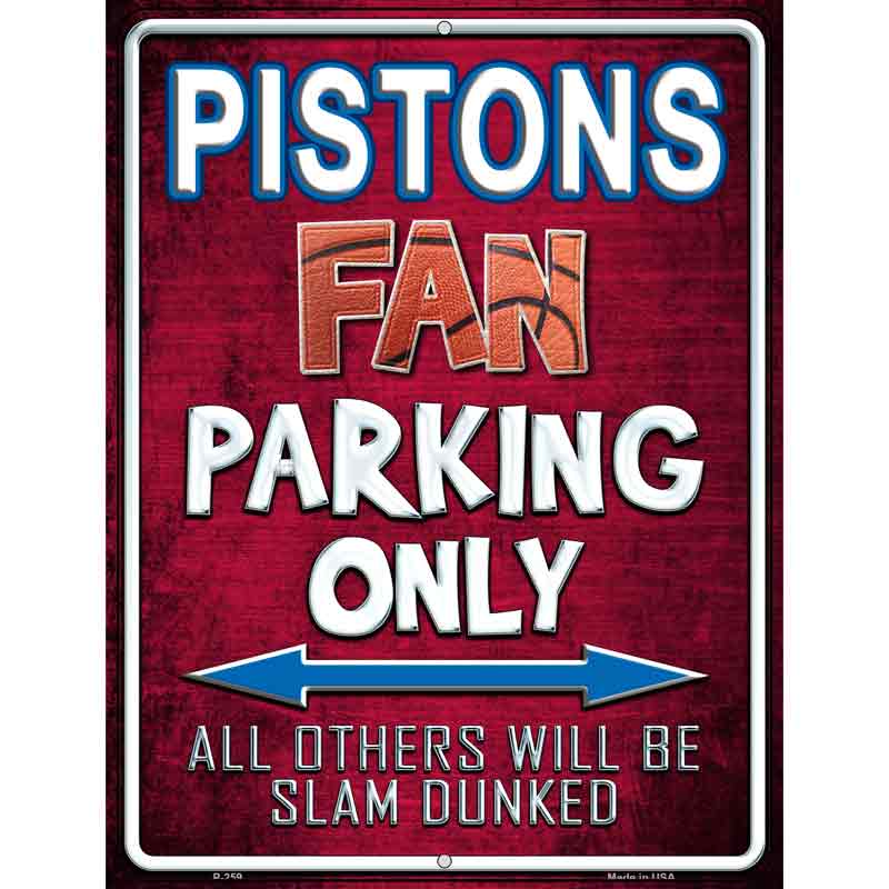 Pistons Metal Novelty Parking Sign 9" x 12" (P)