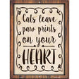 Paw Prints On Heart Novelty Metal Parking Sign 9" x 12" (P)