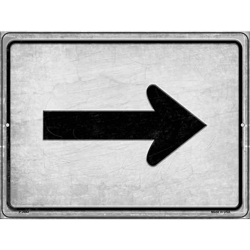 Right Arrow Novelty Metal Parking Sign 9" x 12" (P)