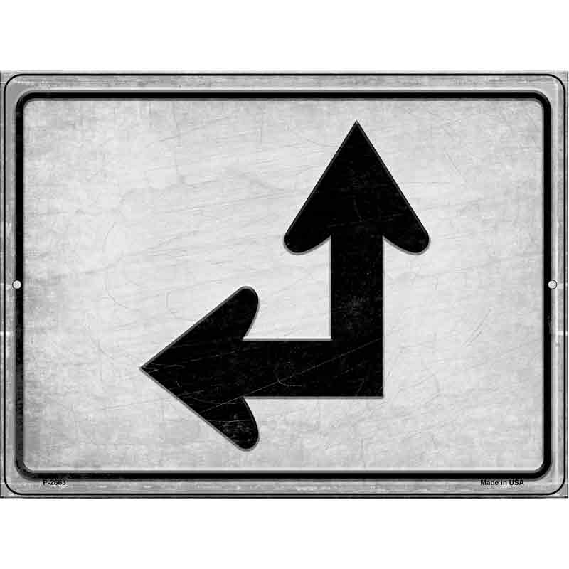 Left and Up Arrow Novelty Metal Parking Sign 9" x 12" (P)