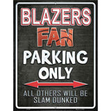 Trail Blazers Metal Novelty Parking Sign 9" x 12" (P)