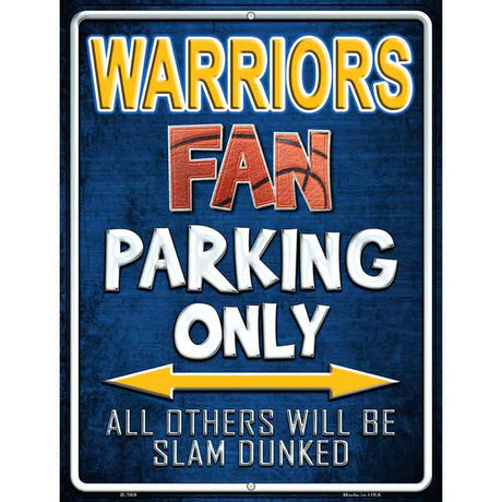 Warriors Metal Novelty Parking Sign 9" x 12" (P)