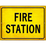 Fire Station Novelty Metal Parking Sign 9" x 12" (P)