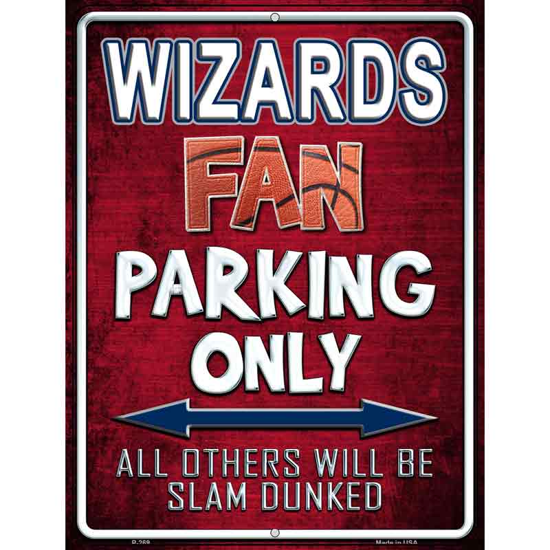 Wizards Metal Novelty Parking Sign 9" x 12" (P)