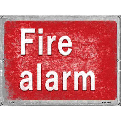 Fire Alarm Novelty Metal Parking Sign 9" x 12" (P)