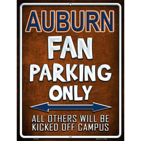 Auburn Metal Novelty Parking Sign 9" x 12" (P)