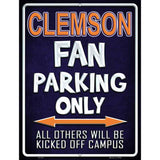 Clemson Metal Novelty Parking Sign 9" x 12" (P)