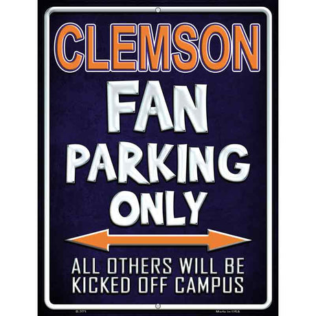 Clemson Metal Novelty Parking Sign 9" x 12" (P)